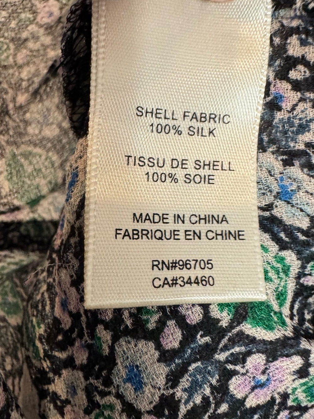 Rebecca Taylor Floral 100% Silk Popover Blouse Top Long Sleeve Size 6 V-Neck - Picture 7 of 11